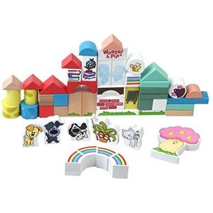 Rubo Toys - Rubo Toys Woezel & Pip houten blokken - 50 stuks