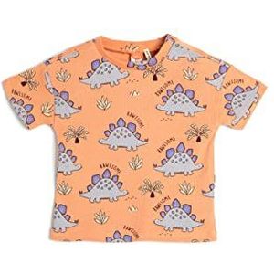 Koton Babyboys Dinosaur Bedrukte Korte Mouw Crew Neck Cotton T-Shirt, oranje (210), 6-9 Maanden