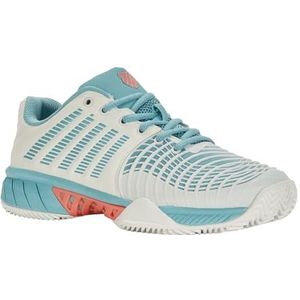 K-Swiss Performance Express Light 3 HB Tennis Schoen voor dames, blanc de Blanc/Nile Blue/Desert Flower, 35,5 EU, Blanc De Blanc Nile Blue Desert Flower, 35.5 EU