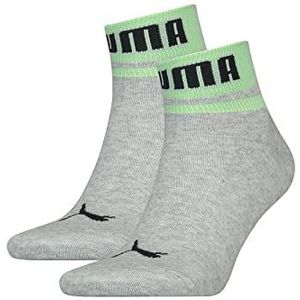 PUMA Unisex New Heritage Quarter Hosiery, Grey Melange/Neon Green, 39/42, Grijs Melange/Neon Green, 39/42 EU