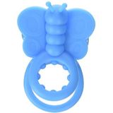 Screaming O Oplaadbare Monarch Draagbare Vlinder Vibrerende Double Cock Ring, Blauw