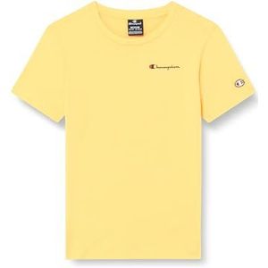 Champion Legacy Icons B - Small Script Logo S/S Crewneck T-shirt, geel, 9-10 jaar kinderen en jongens SS24, Geel