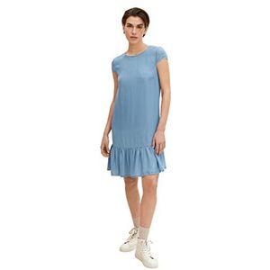 TOM TAILOR Dames jeansjurk met volant 1033488, 10110 - Blue Denim, 34