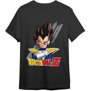 Comic Studio Dragon Ball Z Vegeta T-shirt met korte mouwen, uniseks, volwassenen, Zwart, M