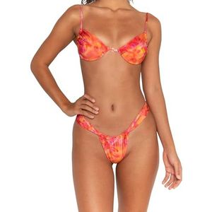 FAE House - Sheridan Bikini Top - Bloom - Luxe Dames Zwemmode - Gebloemd Rood - 100% Duurzame stof - Koude handwas - Maat XL