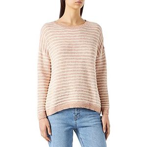 Mavi Dames Stripe Sweater Pullover, Rose Stof Antiek Wit Gestreept, XS