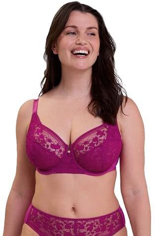 SANS COMPLEXE - Suzie - Omsluitende Beugel-BH - Fuchsiaroze - Kant Materiaal