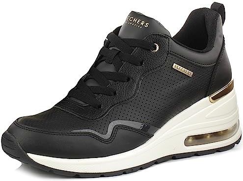 Skechers Dames miljoenen warme lucht, zwart, wit, 36 EU
