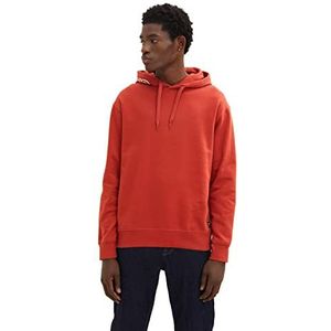 Tom Tailor Denim Basic hoodie met capuchonprint Uomini 1033171,10939 - Burned Red Slate,XXL