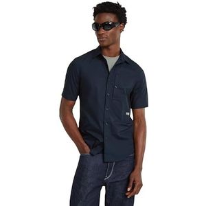 G4A Slim Shirt ss, blauw (Salute D24306-4481-c742), M