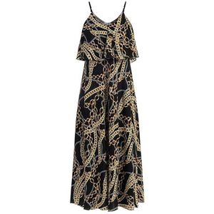 nolie Dames maxi-jurk met allover-print 19227032-NO01, zwart, S, zwart, S