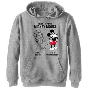 Disney Karakters Mickey Drawing Jongenstrui met capuchon, fleece, atletische heide, kleine, atletische heide, S, Atletische Heather, S