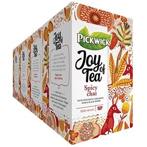 Pickwick Joy Of Tea Spicy Chai met Kaneel - Kardemom - Anijs en Kruidnagel (60 Theezakjes - 100% Natuurlijk) - 4 x 15 Zakjes
