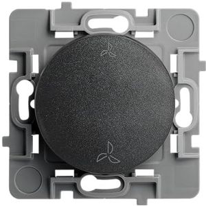 DEBFLEX - Casual Evo - VMC mechanisme - Controle voor centrale ventilatie - Automatische aansluitklemmen - ABS - Inbouwinstallatie - Zwart - 76 x 76 x 34 mm