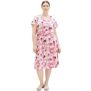 TOM TAILOR Dames 1037301 Plussize jurk, 31803-Pink Shapes Design, 46, 31803 - Pink Shapes Design, 46 NL