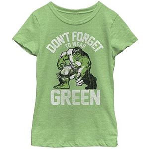 Little, Big Marvel Classic Hulk Wear Girls Short Sleeve T-shirt, Green Apple, X-Small, apple green, XS
