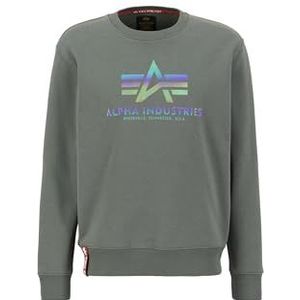 Alpha Industries Basic Sweater Rainbow Ref. Print voor heren Vintage Green XXL