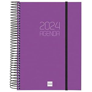 Finocam - Agenda 2024, spiraalbinding, 1 dag, januari 2024 - december 2024 (12 maanden), paars