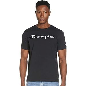 Champion Legacy Classic Logo S/S T-shirt voor heren, zwart/zwart, XL