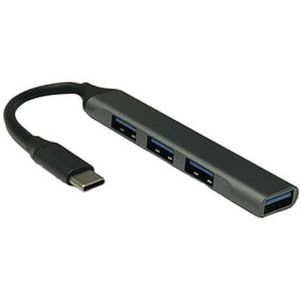 USB-C 3.1 hub met 1 x USB 3.0 en 3 x USB 2.0-poorten, verbindt meerdere apparaten snel en efficiënt, ideaal voor het uitbreiden van de connectiviteit van je laptop of pc.