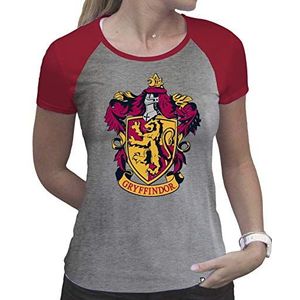 ABYstyle Harry Potter T-shirt Gryffindor voor dames, grijs en rood, Premium, S