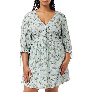 CITY CHIC Dames Plus Size Jurk Sweet Meadow, Mint Zoete Weide, 40 grote maten