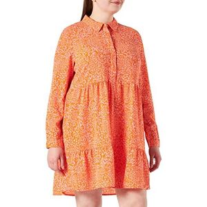 VERO MODA Dames VMDELILAH LS Short Dress-K Curve GA Jurk, Oriole/AOP: Leo Prism Pink, 44