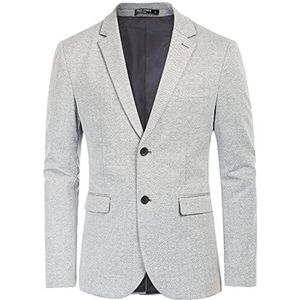 PJ Paul Jones Visgraatblazer voor heren, lichtgewicht, casual gebreide sportjas, Licht grijs, L