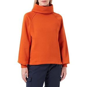 TOM TAILOR Denim Dames Sweatshirt met rolkraag 1027270, 19772 - Gold Flame Orange, XS