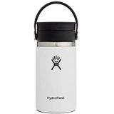 Hydro Flask - Reiskoffiefles 354 ml (12 oz) - Vacuüm geïsoleerde roestvrijstalen reismok met lekvrij Flex Sip deksel - BPA-vrij - Wide Mouth - White