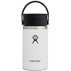 Hydro Flask - Reiskoffiefles 354 ml (12 oz) - Vacuüm geïsoleerde roestvrijstalen reismok met lekvrij Flex Sip deksel - BPA-vrij - Wide Mouth - White