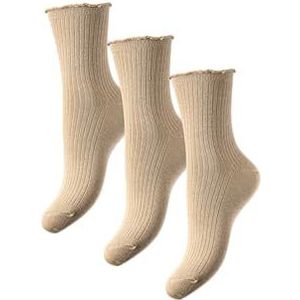 Pieces Damessokken (set van 3), Crockery., Eén Maat