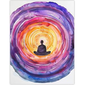 Artery8 Chakra Purple Orange Energy Vortex Meditation Living Room Large Wall Art Poster Print Thick Paper 18X24 Inch