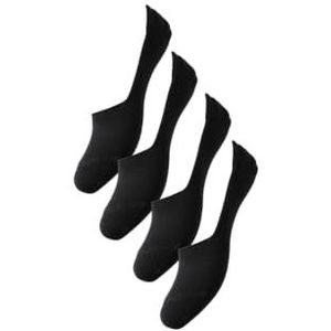 Pieces 4-paar invisible footies sneaker sokken - 38 - Zwart