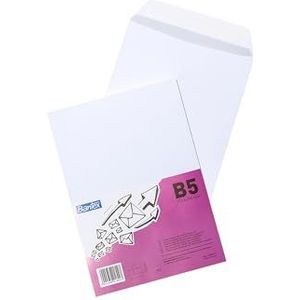 Bantex Enveloppen DIN B5 (25 x 17,6 cm) / enveloppen met plakstrips, 25 stuks in folieverpakking (wit)