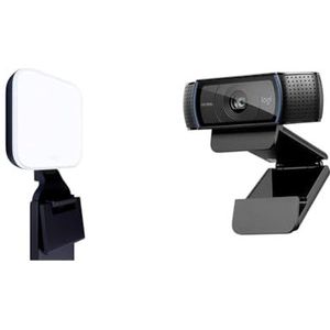 Logitech C920 HD Pro Webcam, 1080p/30fps videogesprekken, zwart & Logitech Litra Glow Premium LED Streaming Licht, Grafiet