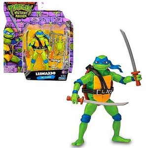 Giochi Preziosi - Leonardo Ninja-Turtles Mutante, Leonardo in de versie actiefiguur, beweegbaar, 12 cm, figuur met gevechtswapens, voor kinderen vanaf 4 jaar