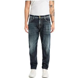 Replay Heren Jeans Sandot Tapered-Fit, donkerblauw 007, 33W / 28L