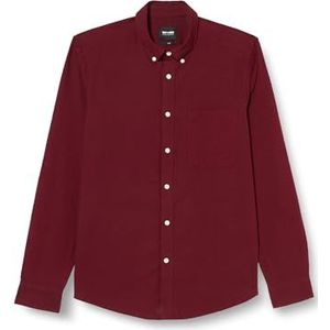 ONLY & SONS - ONSGUDMUND - Overhemd - Bordeaux - Slim Fit - Lange Mouwen - Puur Katoen