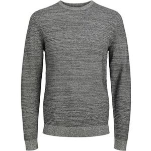 JACK&JONES PLUS Heren Jjotto Knit Crew Neck Pls gebreide trui, zwart/detail: twisted, 3XL