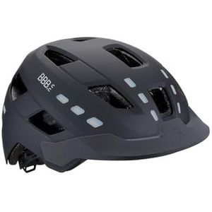 BBB Cycling District Led E-bike Helm met verlichting | 12 LED-verlichting voor en 10 achter | USB oplaadbaar | Duurzame ABS hardshell voor veiligheid op stadsfietsen en speed pedelecs | mat zwart |