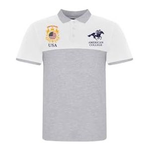 AMERICAN COLLEGE USA Uniseks poloshirt voor jongens en meisjes, grijs, 12 Jaar