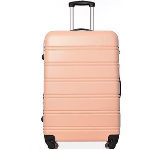 Merax Koffer trolley, harde ABS-koffer, bagage, lichte reiskoffer, handbagage, uitbreidbaar, 4 wielen, combinatieslot, XL-74,5 x 50,5 x 31,5 cm, roze, roze, X-Large, Harde koffer