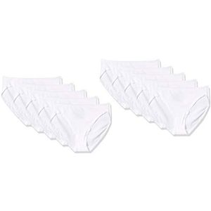Amazon Essentials Katoenen ondergoed met hoge pijpen voor dames (verkrijgbaar in grote maten), 10 stuks, wit, X-Small