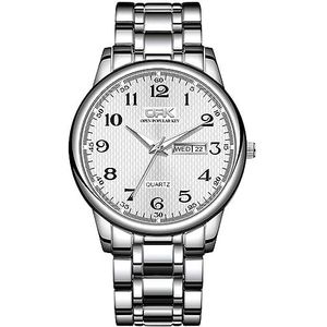 Basfur Watch Ho-Horloge 003-04, Zilveren band/White Dial, Modern