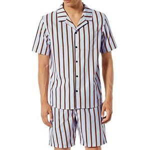 Schiesser Korte pyjama-set voor heren, blauw lichtblauw, 46