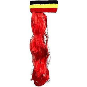 Boland 61917 - België hoofdband met rood haar, wereldkampioenschap, EM, accessoires, voetbal, handbal, openbaar zicht, themafeest