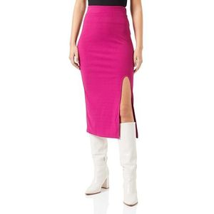 Sookie dames jersey midirok, fuchsia, XS-S