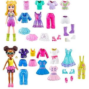 Polly Pocket Avontuur in de Fonkelgrot, set met poppen, kleding en accessoires, modeset met 4 poppen (7,5 cm) en in totaal meer dan 45 onderdelen, HKW10