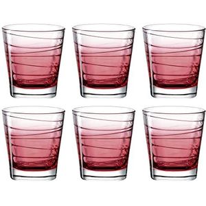 LEONARDO HOME 026842 Drinkglas Vario STRUTTURA Set van 6 250 ml rood, glas